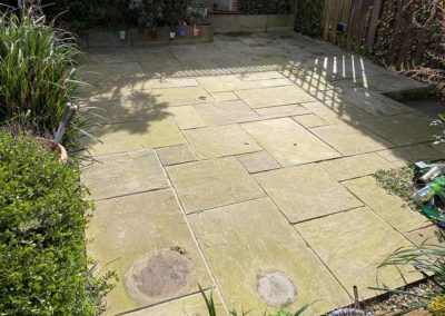 Paving slabs before cleaning