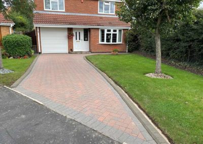 Block paved driveway after cleaning