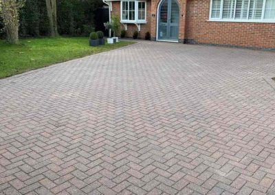 Large brick driveway aftercleaning