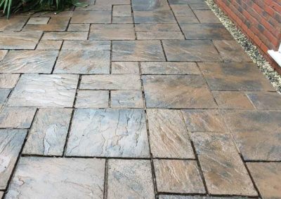 Flagstone patio after cleaning