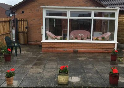 Patio prior to the Stonewash cleaning process