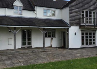Large patio before cleaning
