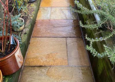 Garden slab path after cleaning