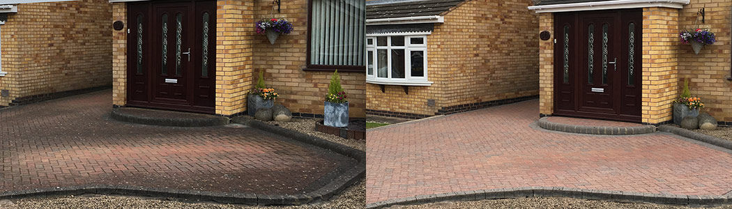 Front drive before and after cleaning